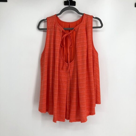 NWT Free People Coral/Orange Turn It Up Striped High-Low Tank Top XS - Picture 5 of 16